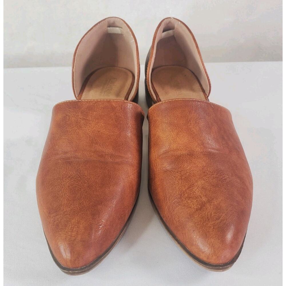 Catherine Malandrino Alaney Tan D'Orsay Flats Women's 9.5 Pointed Toe Slip On - Picture 2 of 8